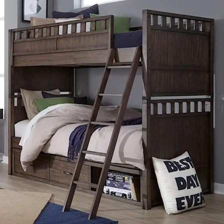 Twin over Twin Bunk Bed with Underbed Storage